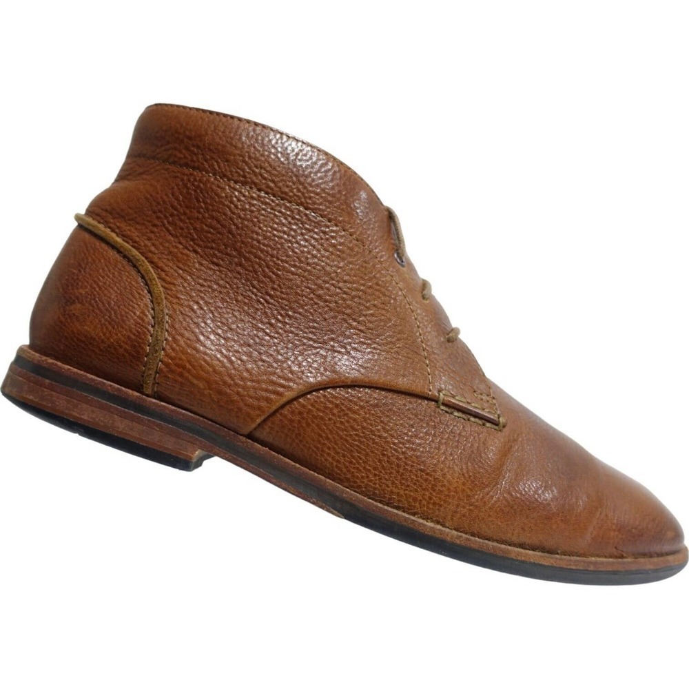 CLARKS Men Chukka Boots 3-Eye Leather Brown Sz 10 M Medium Ankle